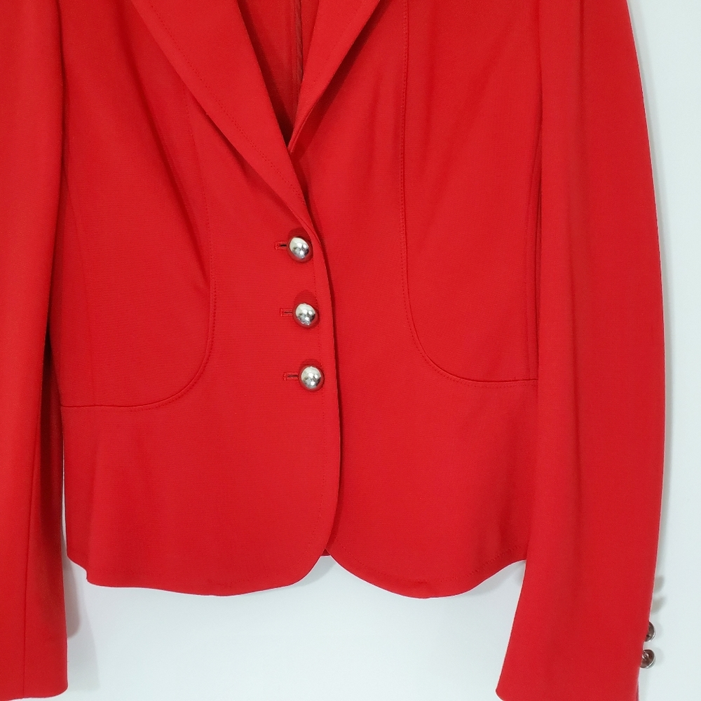 Talbots Red Button Front Jacket, Size 4 - image 4